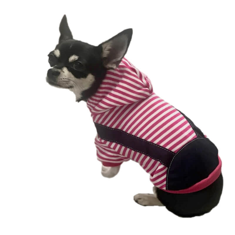 Hoodie Fleece Pink Dungarees