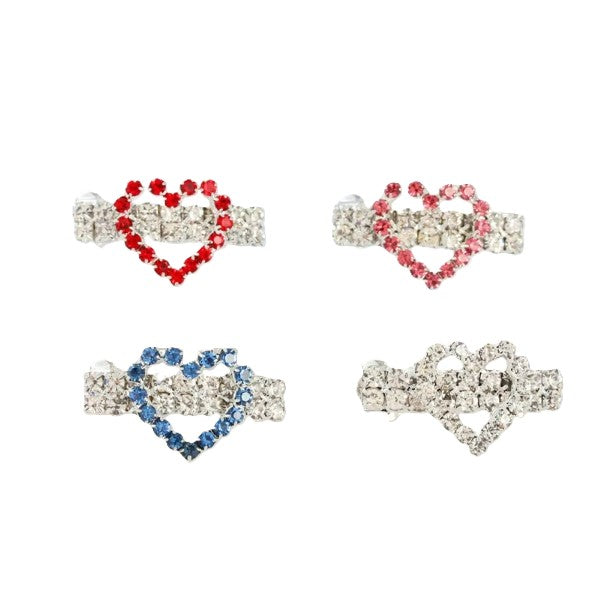 Heart Band Rhinestones Hair Clip