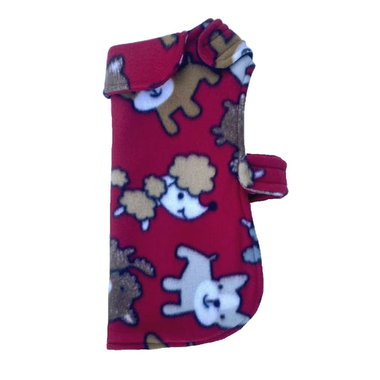 Coat Fleece Red Playful Pups