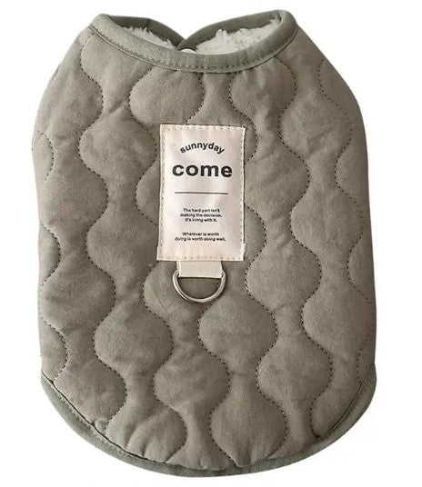 Coat Fleece Khaki Green Quilted