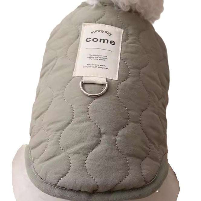 Coat Fleece Khaki Green Quilted