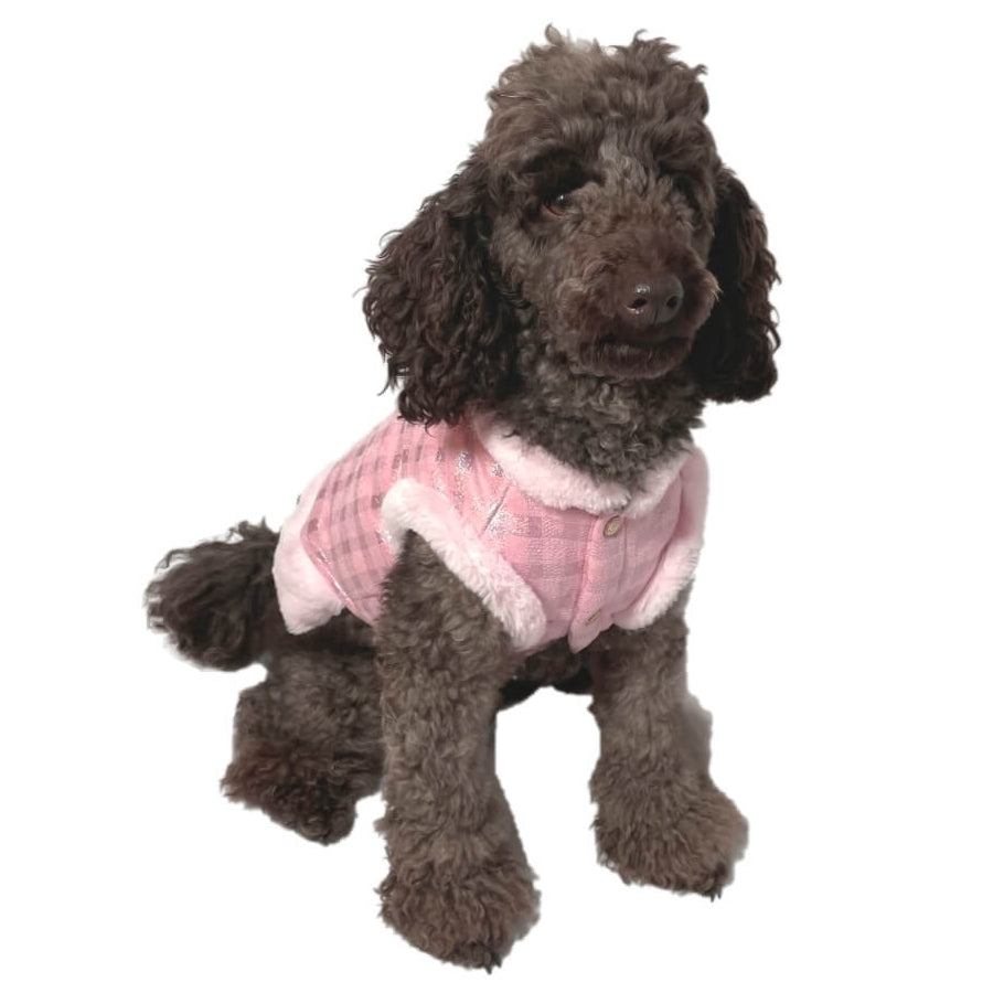 Coat Pink Check Plush