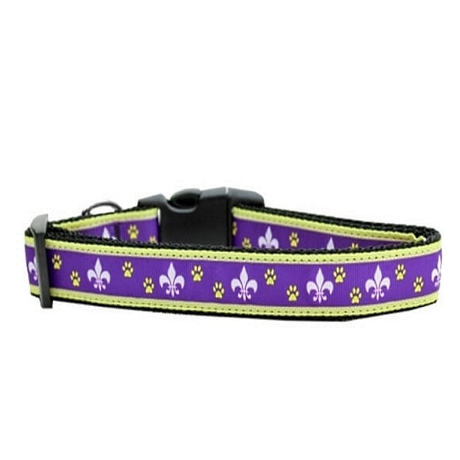 Luxury Collar Webbed Purple Fleur De Lis