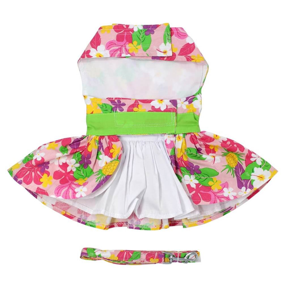 Dress Pink Floral Garden with Matching Lead