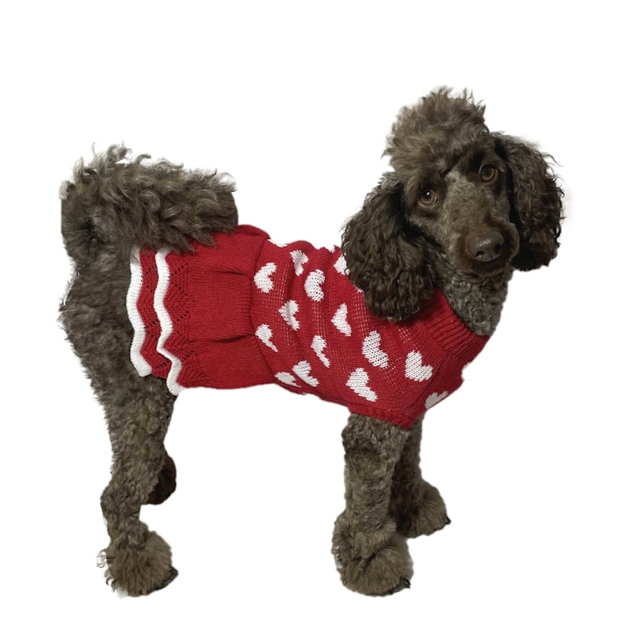 Dress Knitted Red Hearts