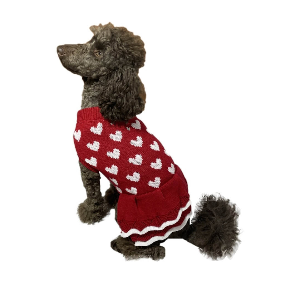 Dress Knitted Red Hearts
