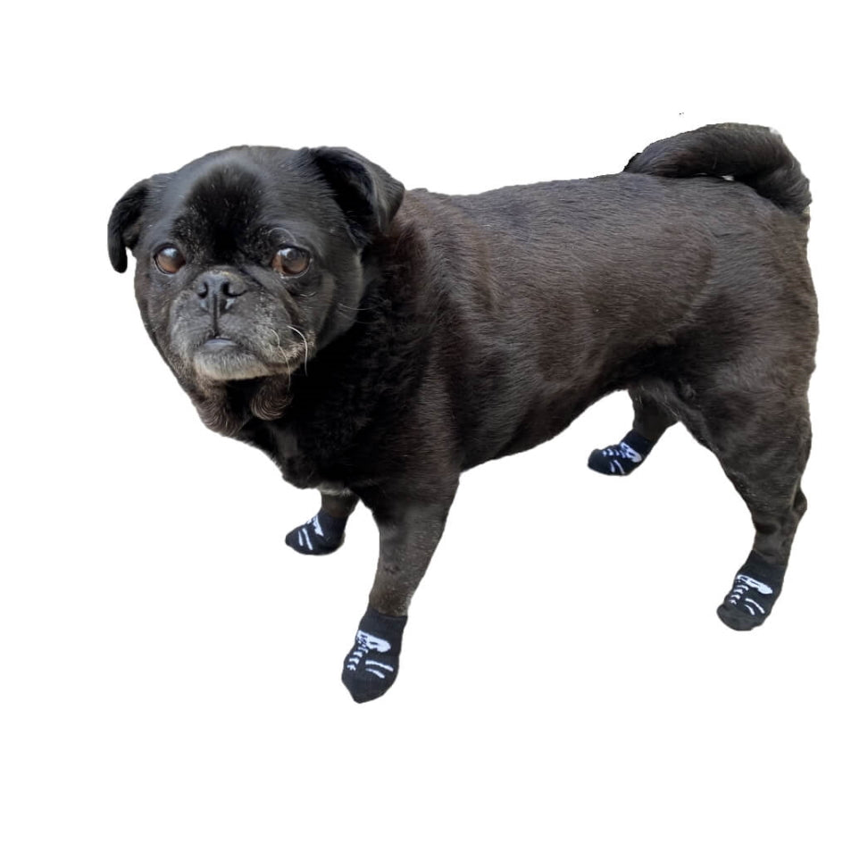 Non-Slip Socks Black Skeleton