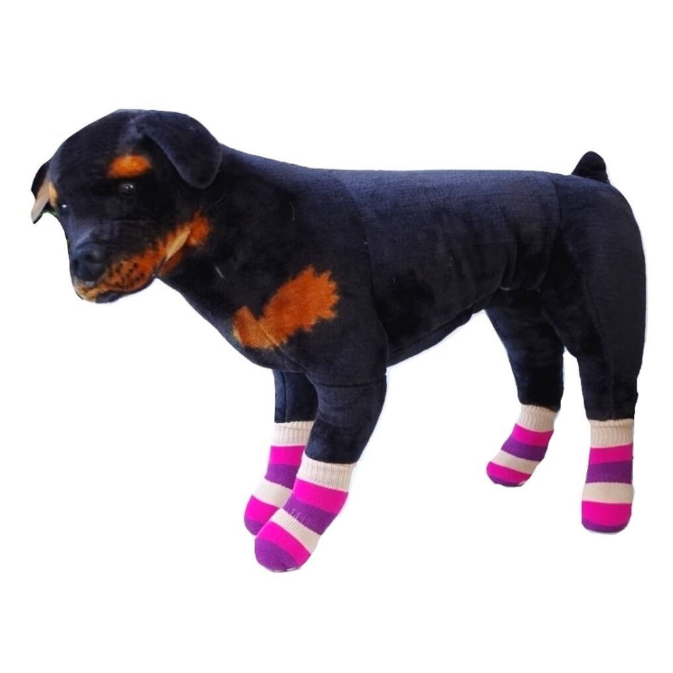 Non-Slip Socks Thick Terry Pink