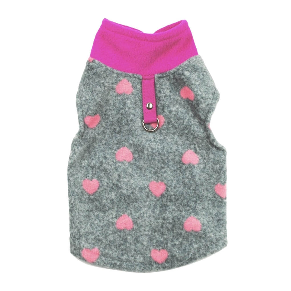 Sweater Fleece Pink Hearts
