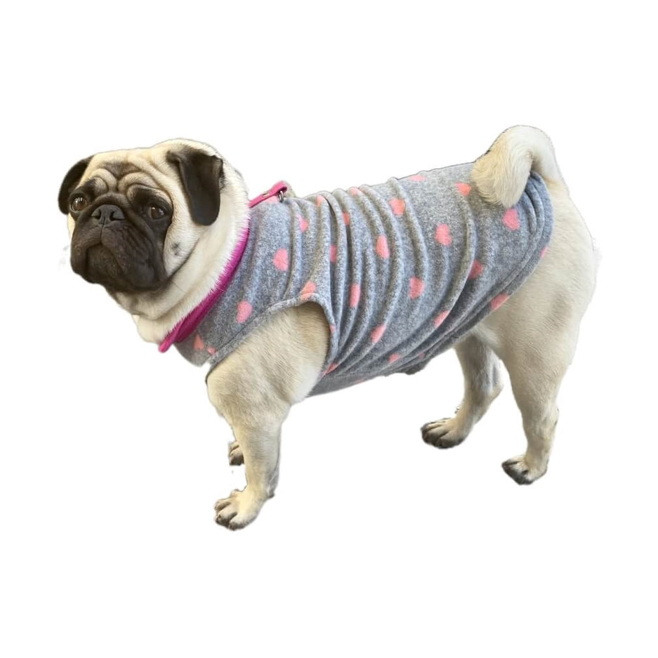 Sweater Fleece Pink Hearts