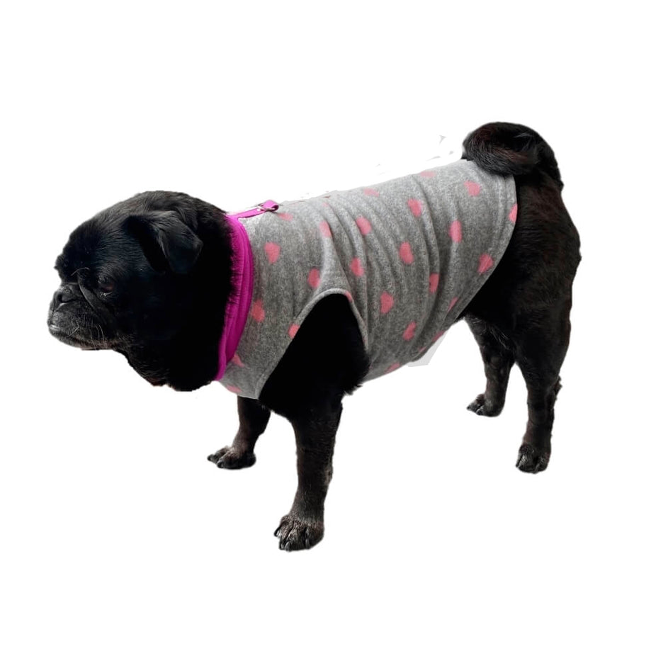 Sweater Fleece Pink Hearts