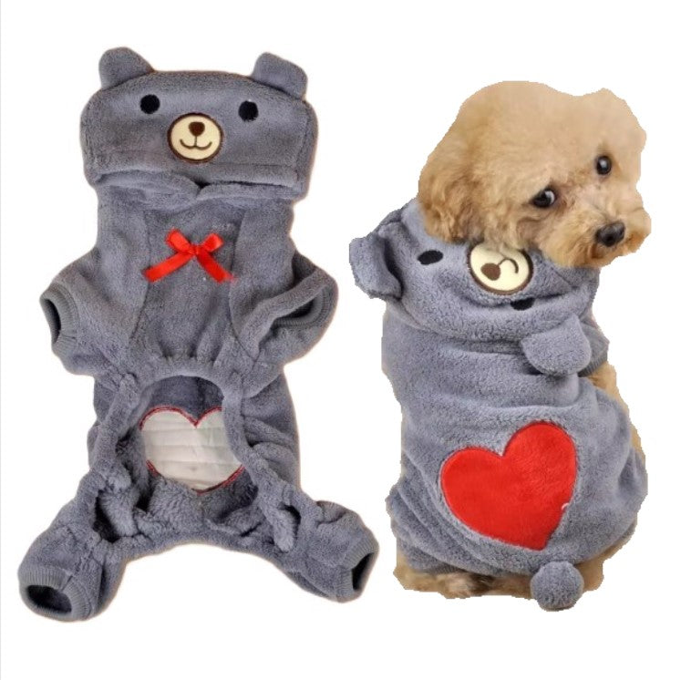 Jumpsuit Grey Teddy Hoodie