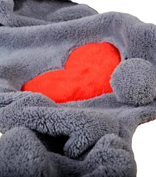 Jumpsuit Grey Teddy Hoodie