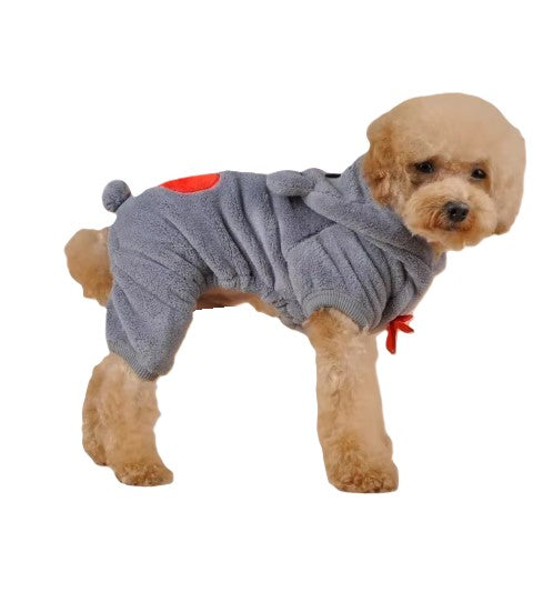 Jumpsuit Grey Teddy Hoodie