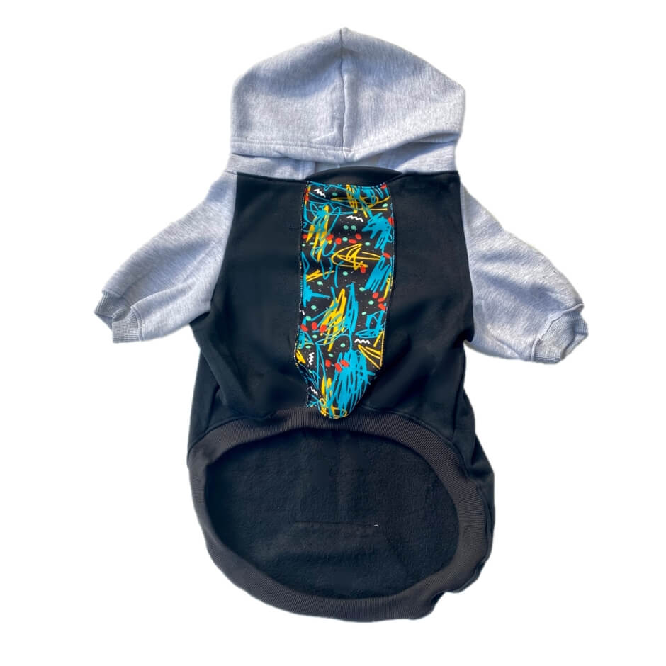 Hoodie Fleece Black Graffiti