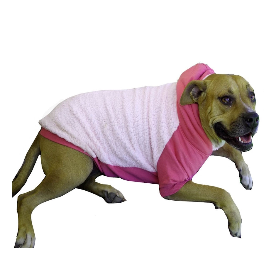 Hoodie Pink Sherpa Fleece