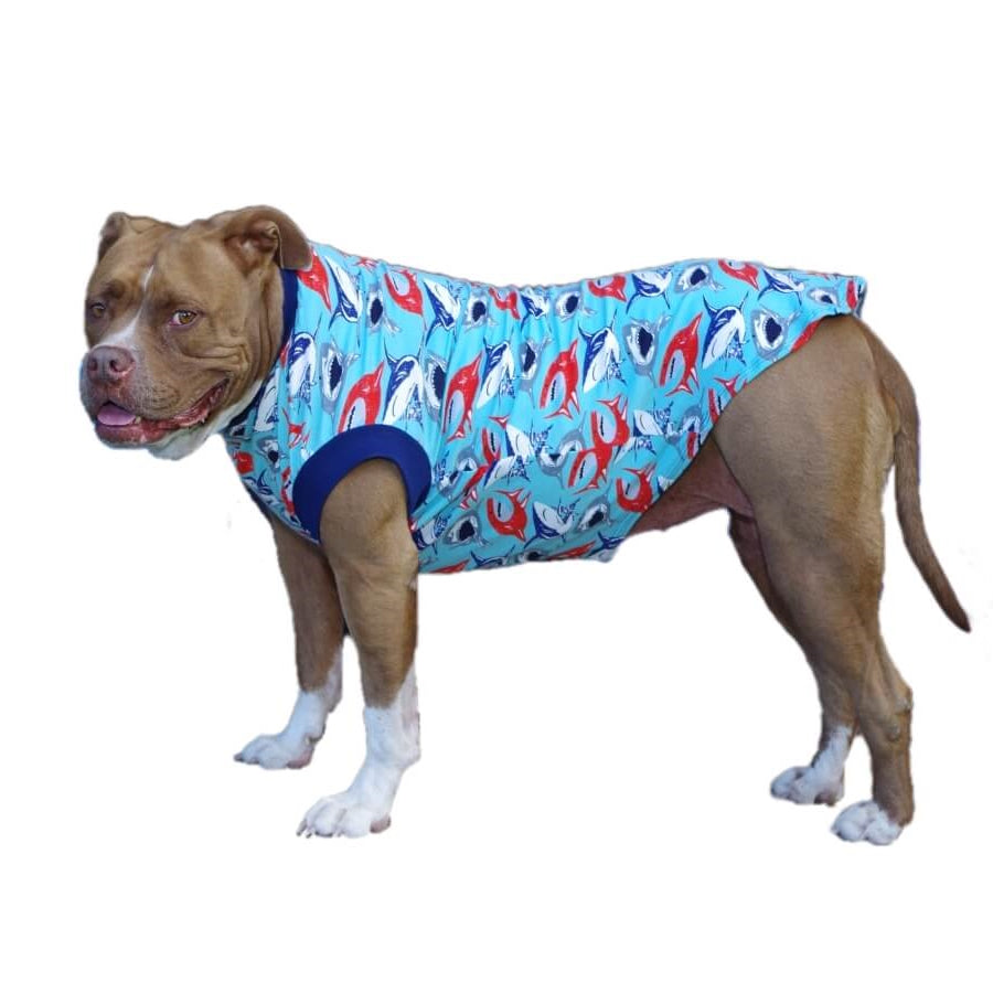 Shirt Blue Swimming Sharks