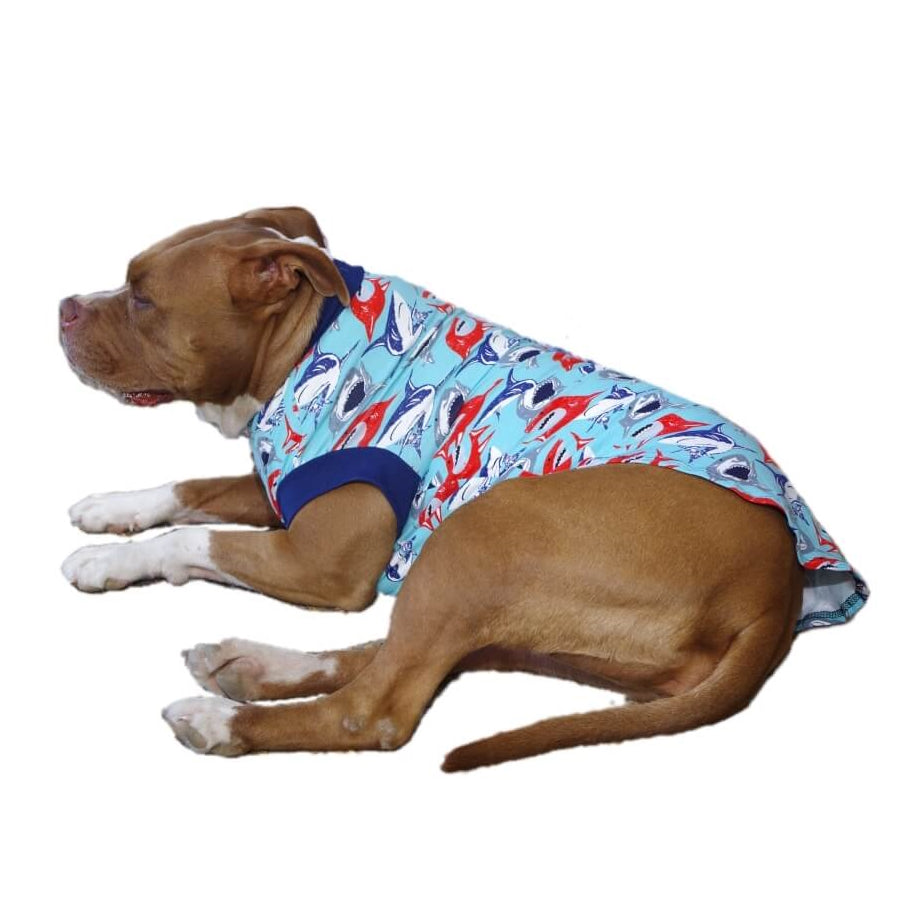 Shirt Blue Swimming Sharks