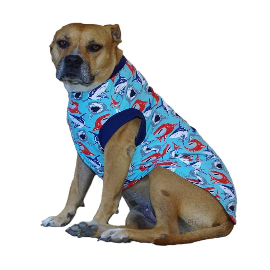 Shirt Blue Swimming Sharks