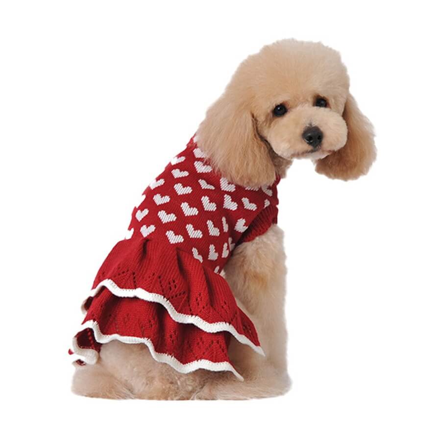 Dress Knitted Red Hearts