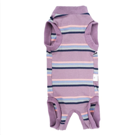 Dog Medical Recovery Jumpsuit Purple Multi