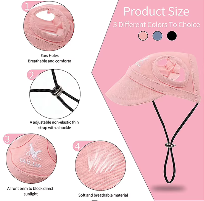 Cap with Heart Ear Holes & Chin Strap