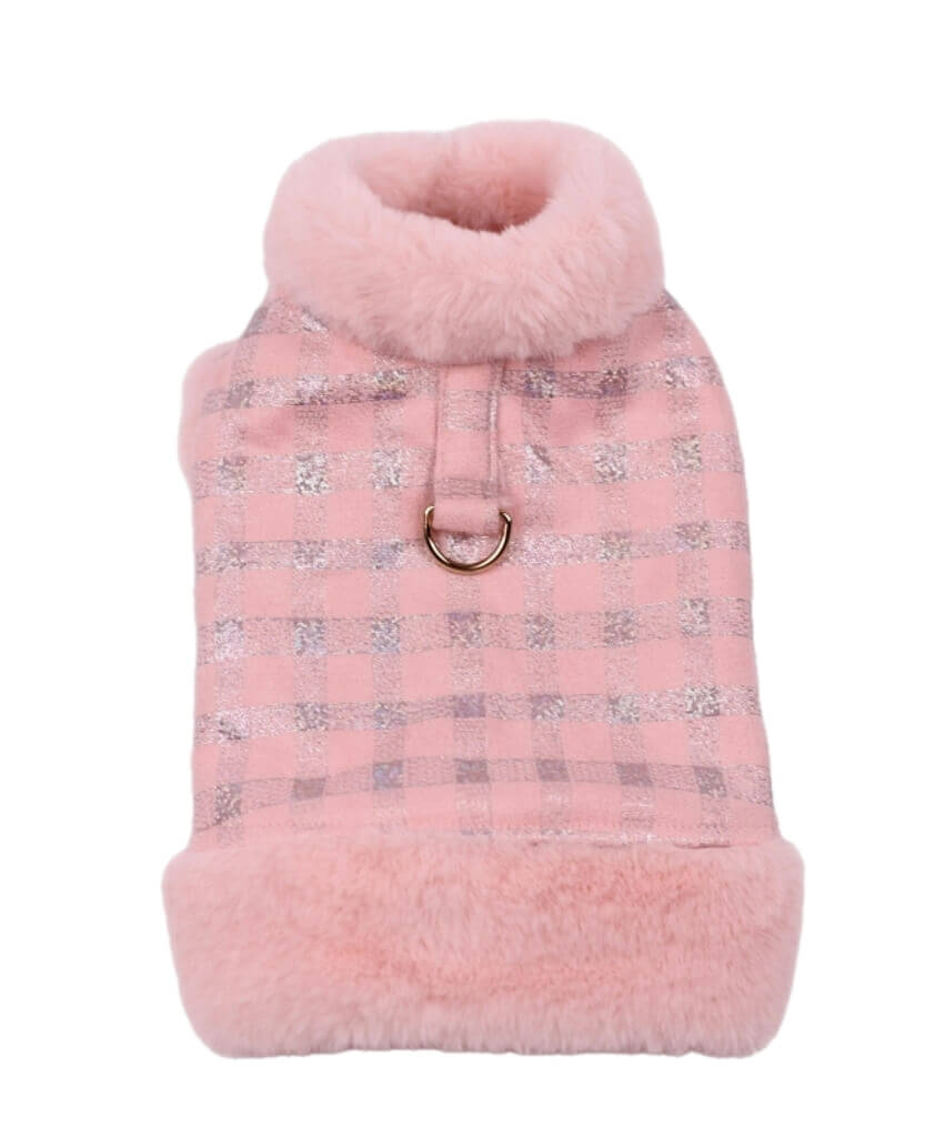 Coat Pink Check Plush