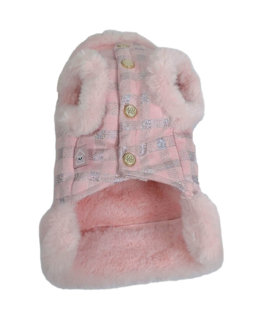 Coat Pink Check Plush