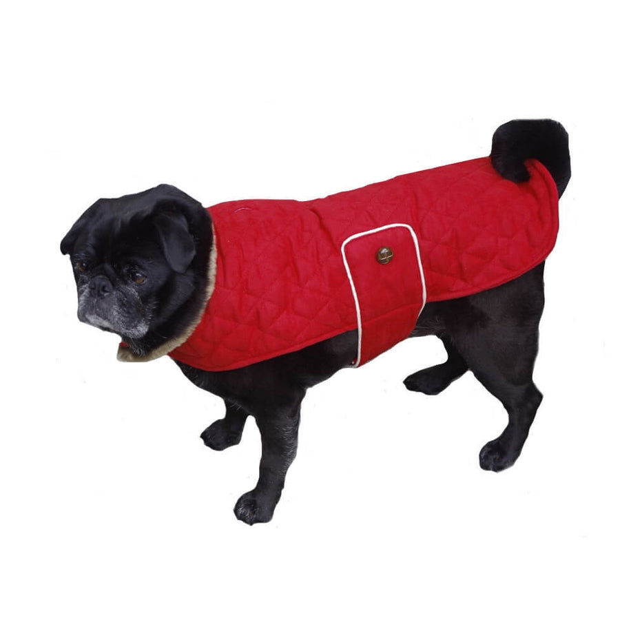 Coat Red Faux Fur Collar