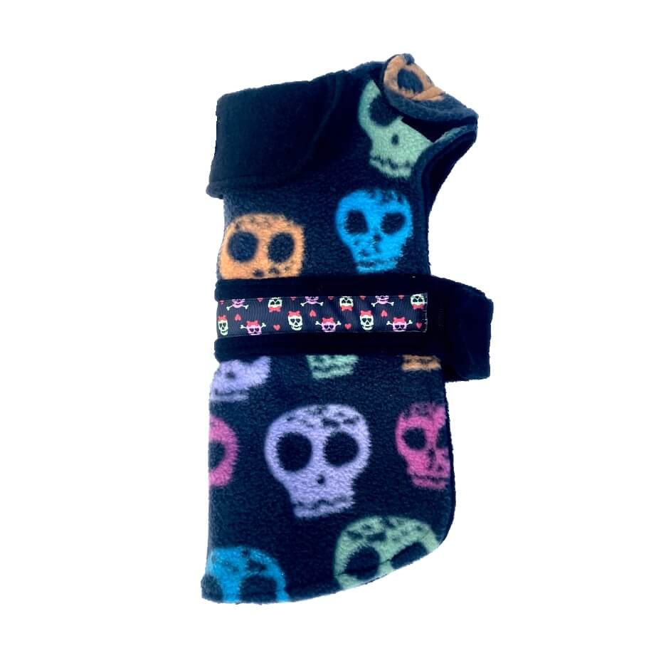 Coat Fleece Black Scary Skulls