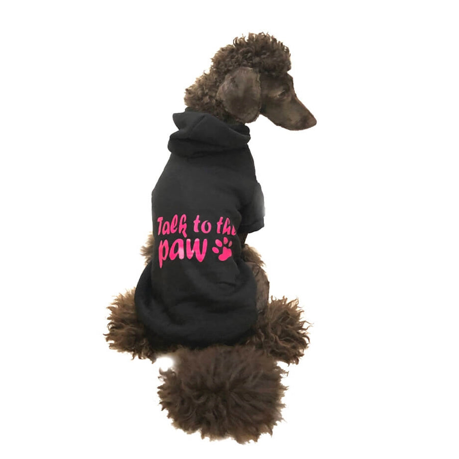 Hoodie Fleece Black Talk to the Paw