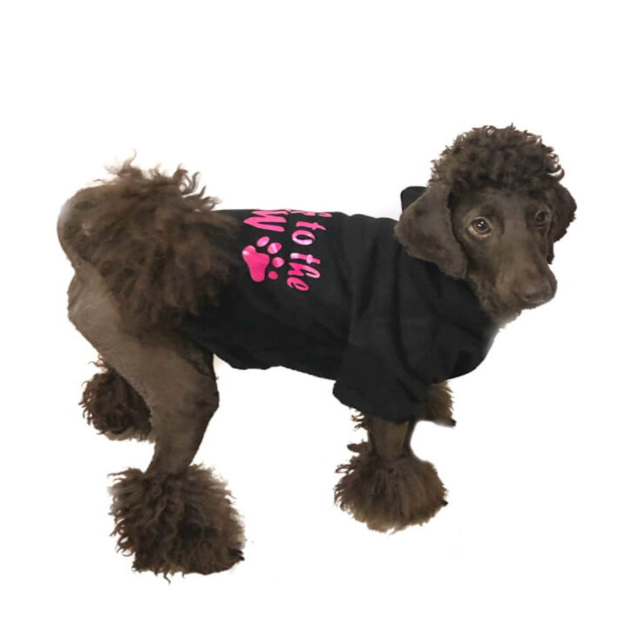 Hoodie Fleece Black Talk to the Paw