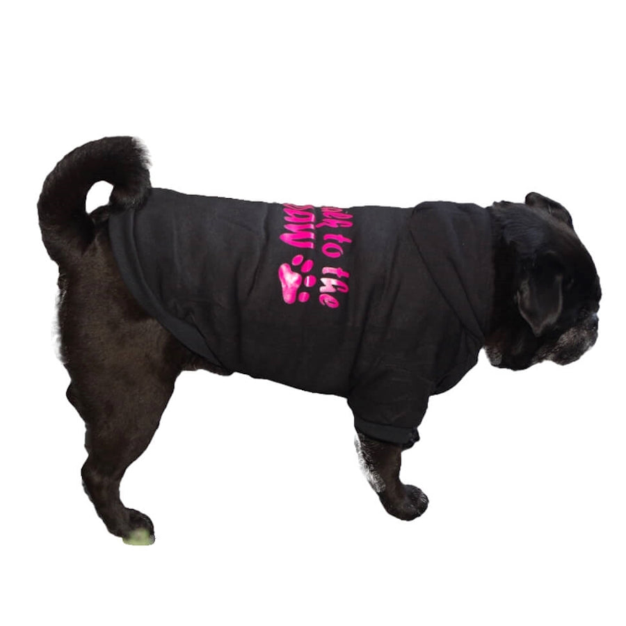 Hoodie Fleece Black Talk to the Paw