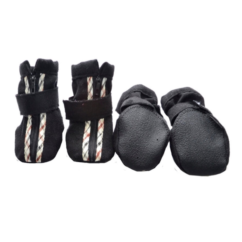 Small Paw Non-Skid Black Slipper Shoes