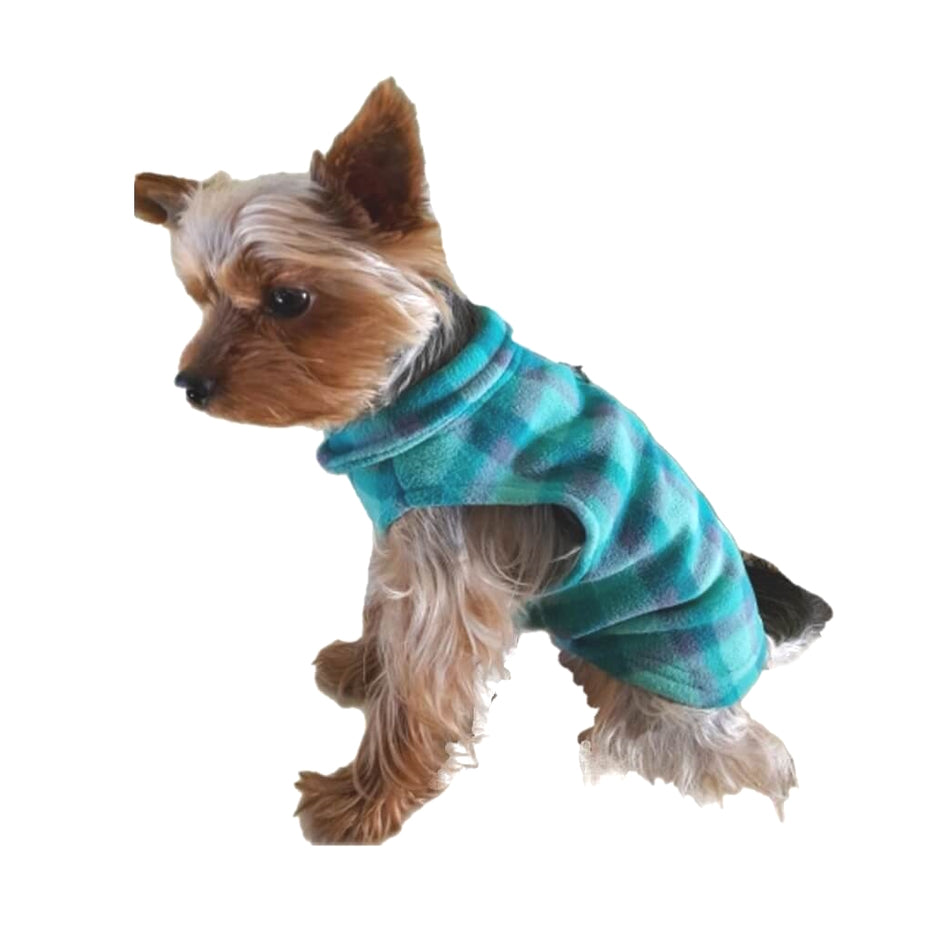 Sweater Fleece Teal Check