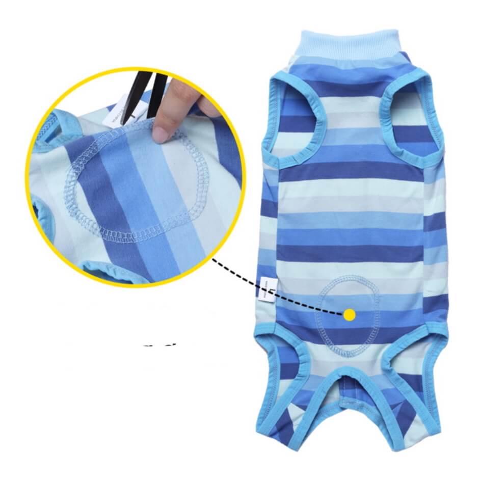 Dog Medical Recovery Jumpsuit Multicolour Stripes