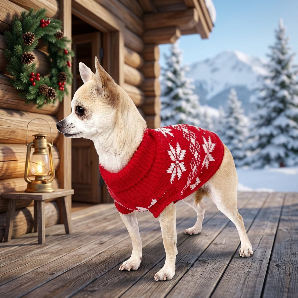 Sweater Red Snow Knit