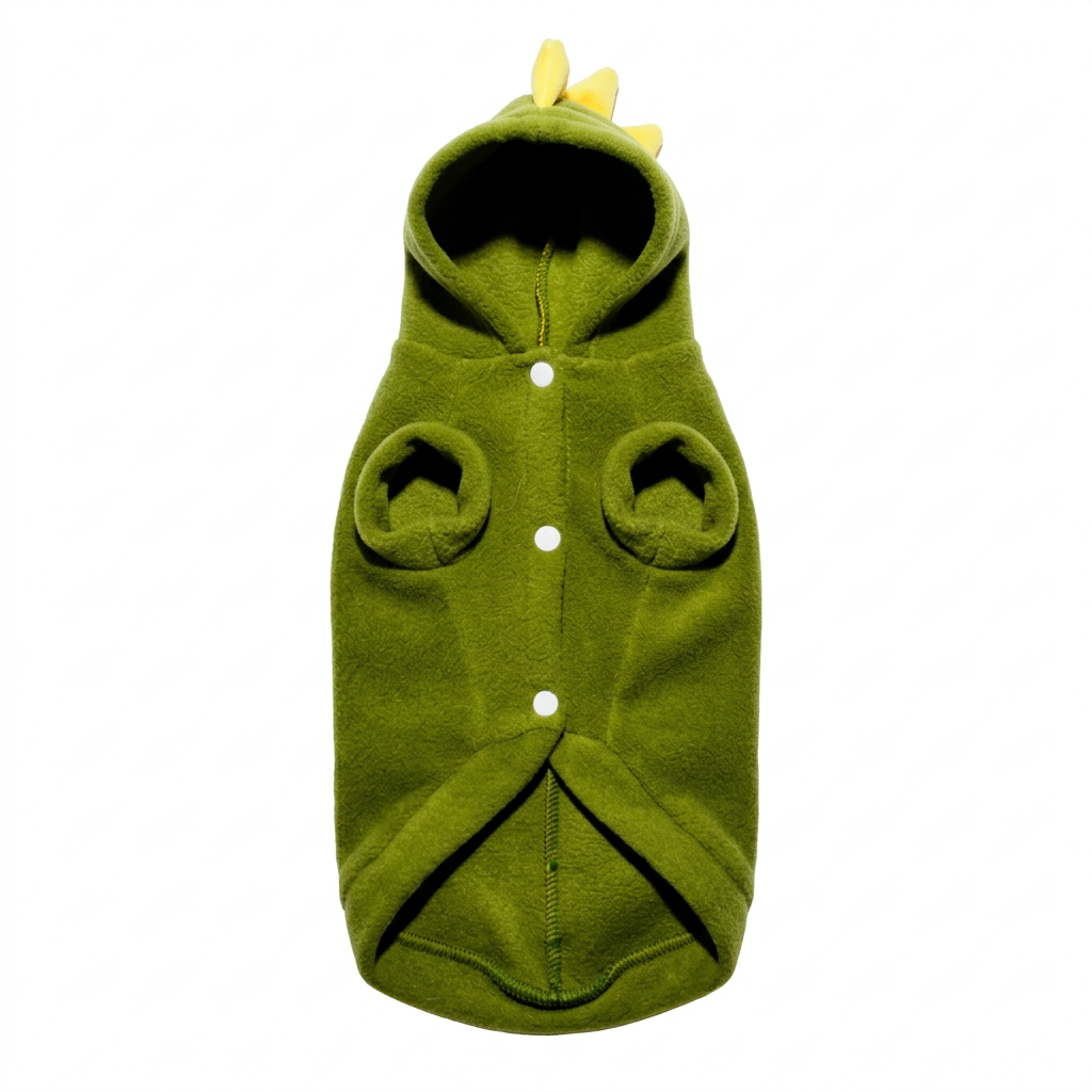 Coat Fleece Green Dinosaur