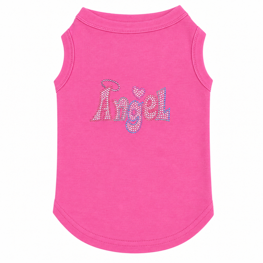 Shirt Pink Rhinestone Angel