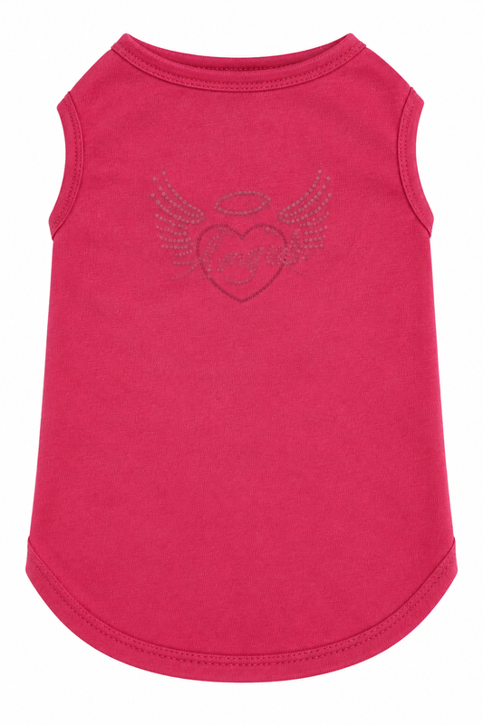 Shirt Hot Pink Rhinestone Angel Heart