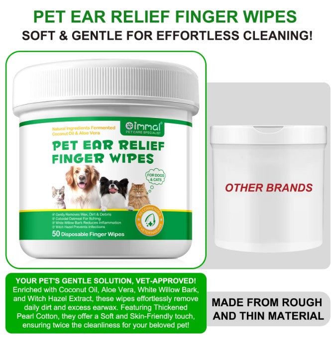 Pet Ear Relief Finger Wipes