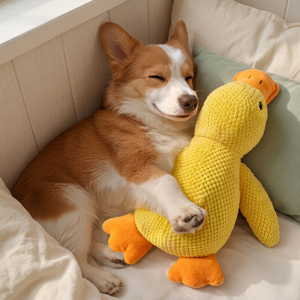 Plush Sleeping Companion Duck Toy