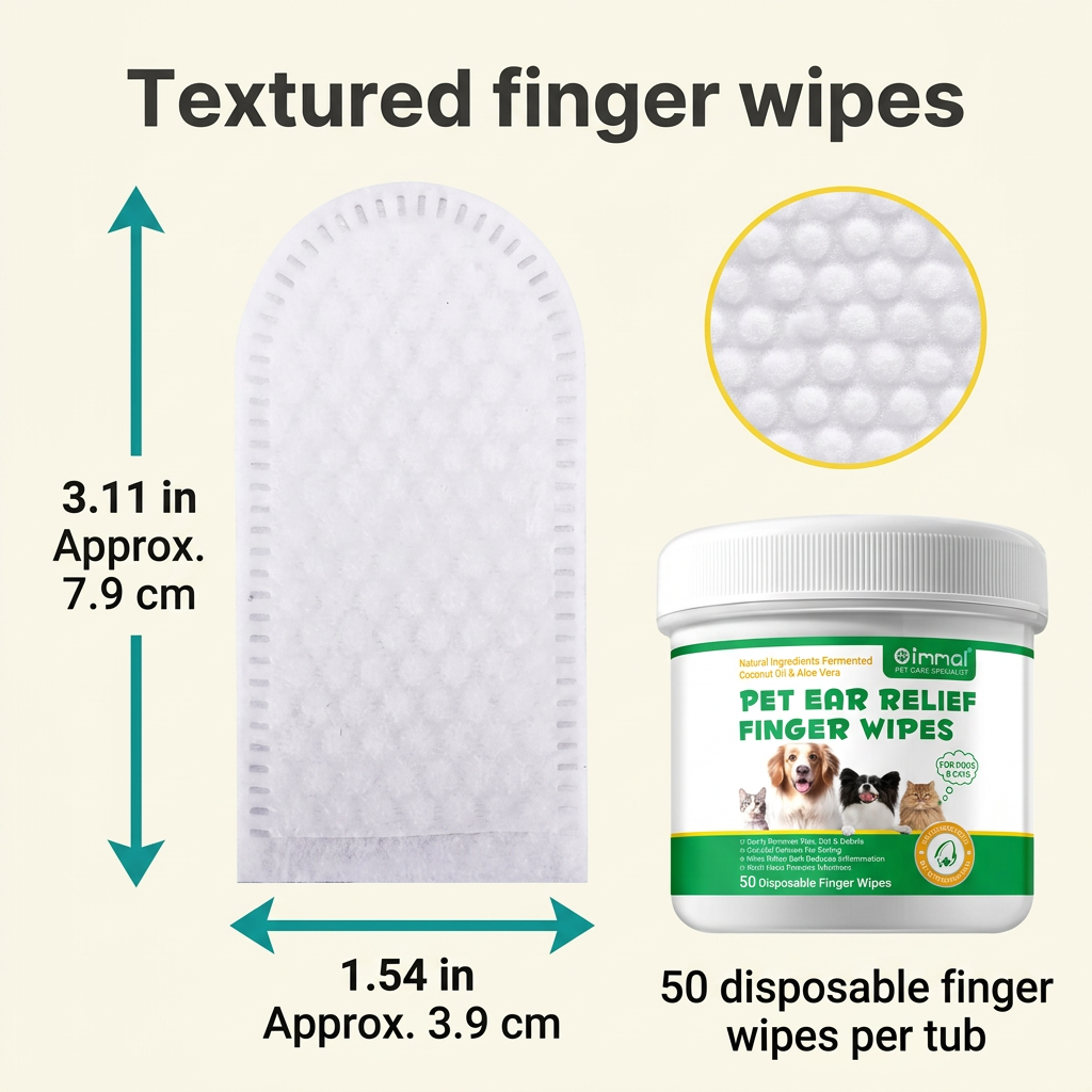 Pet Ear Relief Finger Wipes