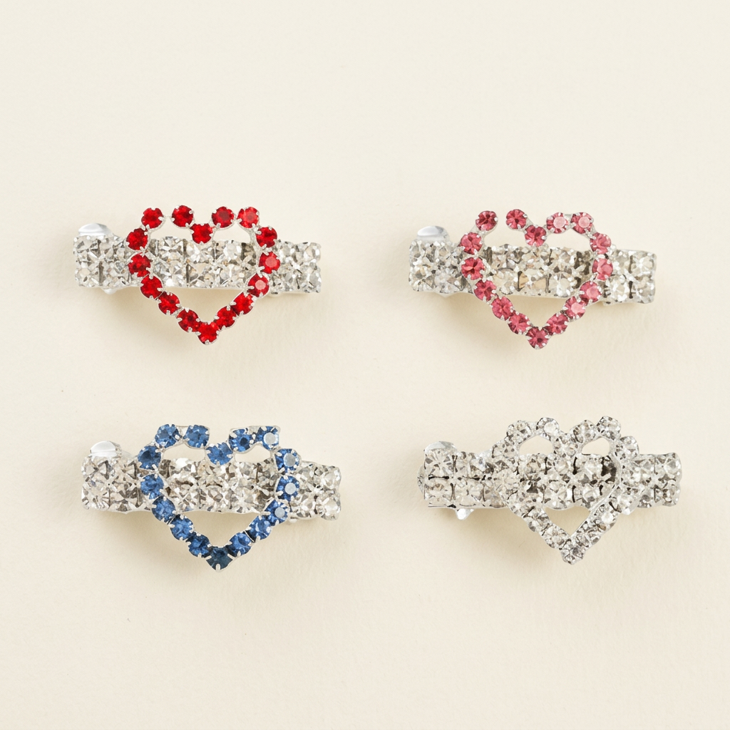 Hair Clip Heart Band Rhinestones