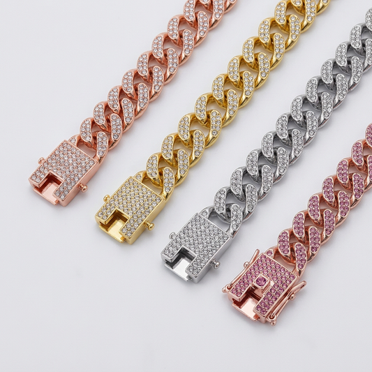 Dog Necklace Unisex Sparkling Rhinestone Chain