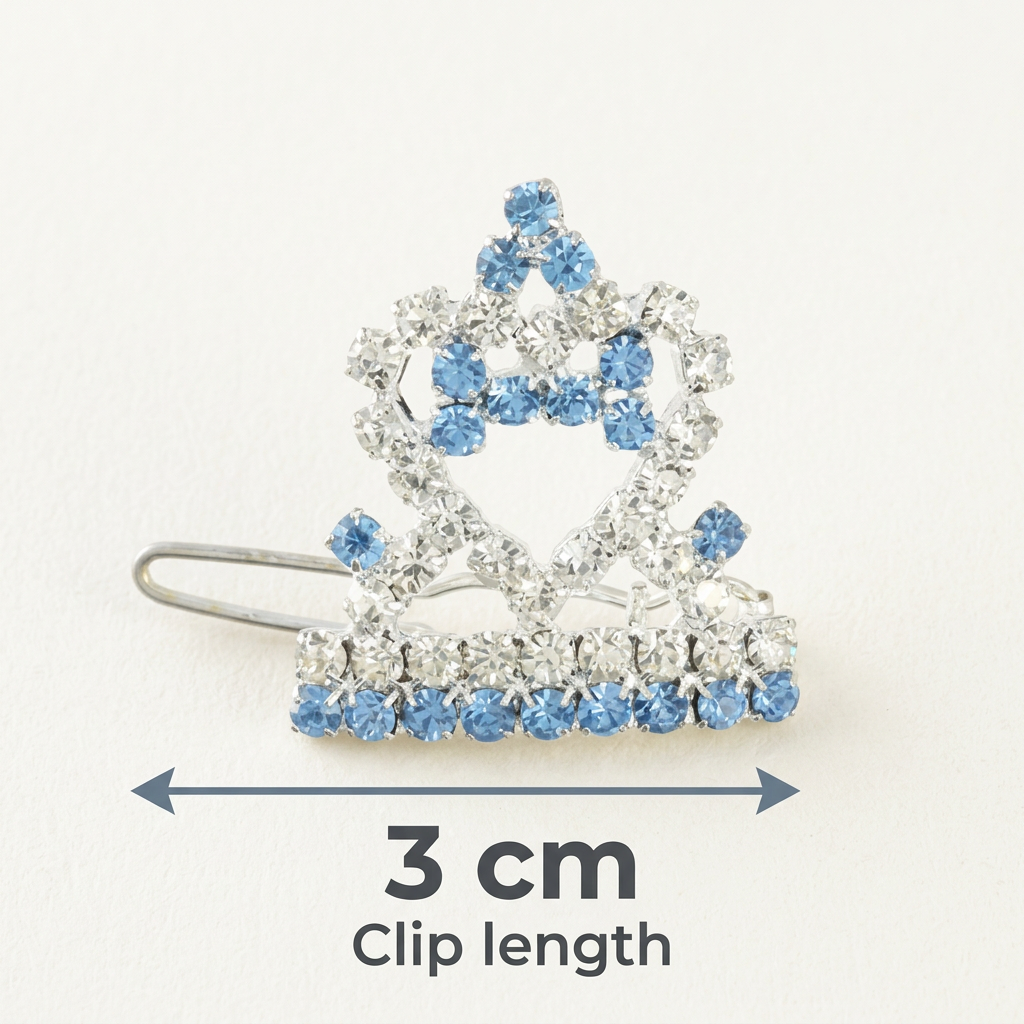 Hair Clip Love Heart Rhinestones