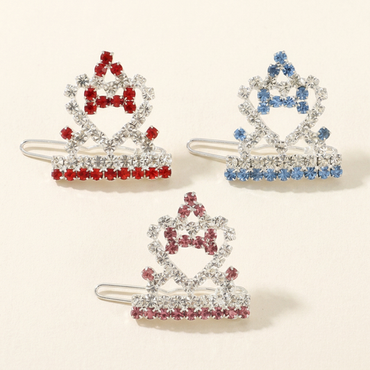 Hair Clip Love Heart Rhinestones