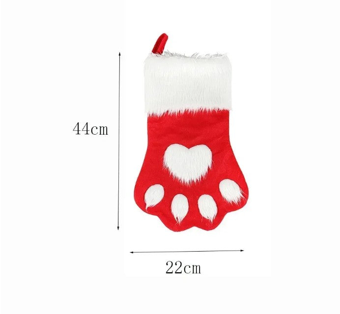 Christmas Dog Paw Stocking