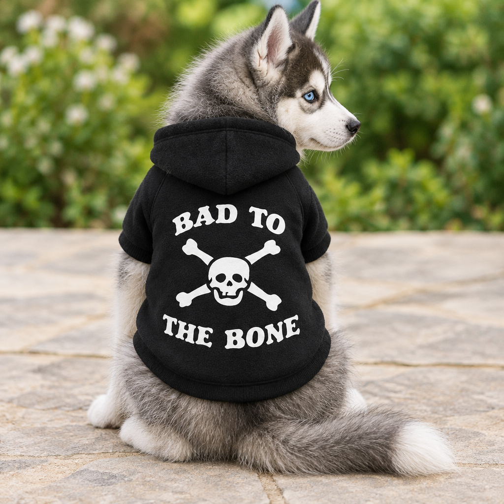 Hoodie Fleece Black Bad to the Bone