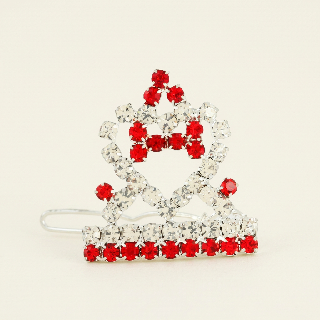 Hair Clip Love Heart Rhinestones